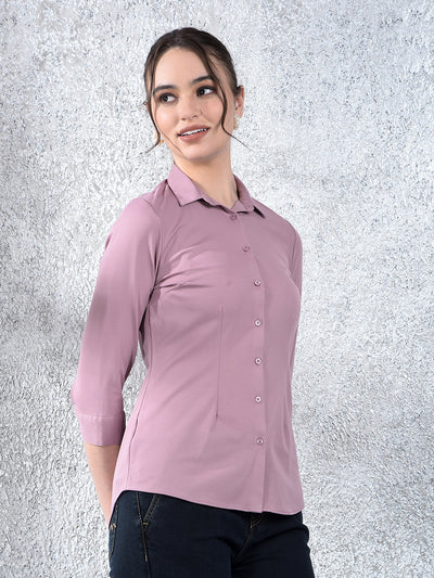 Mauve Grace Tailored Shirt-Women Shirts-Crimsoune Club