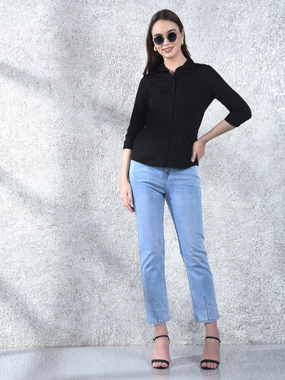 Midnight Essential Tailored Shirt-Women Shirts-Crimsoune Club