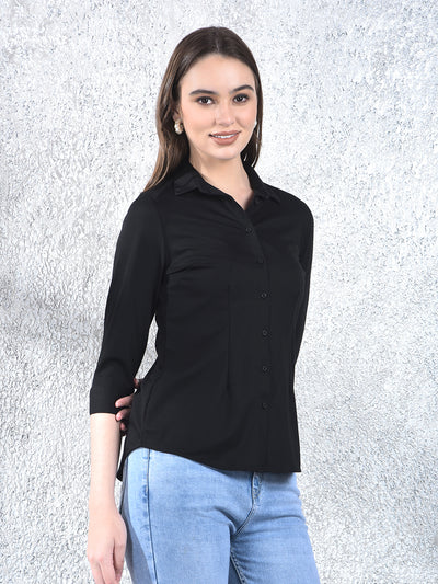 Midnight Essential Tailored Shirt-Women Shirts-Crimsoune Club