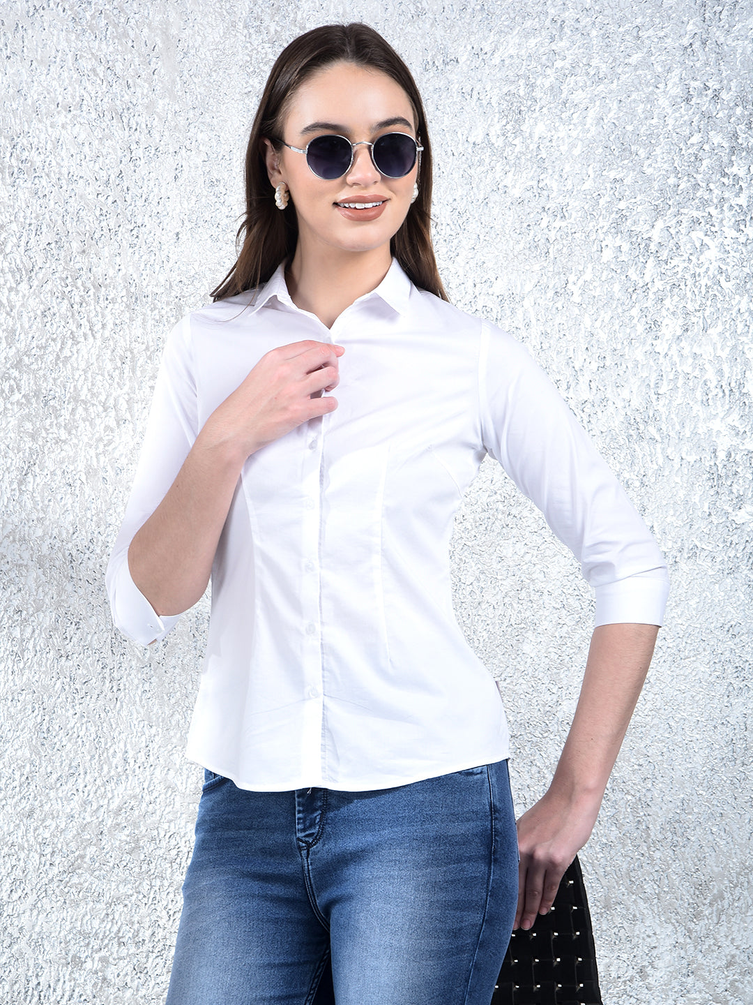 Crystal Classic Formal Shirt-Women Shirts-Crimsoune Club