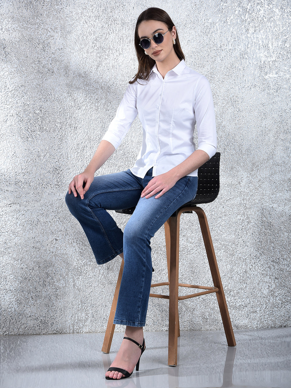 Crystal Classic Formal Shirt-Women Shirts-Crimsoune Club