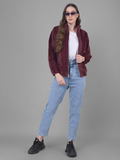 Wine Puffer Jacket-Women Jackets-Crimsoune Club