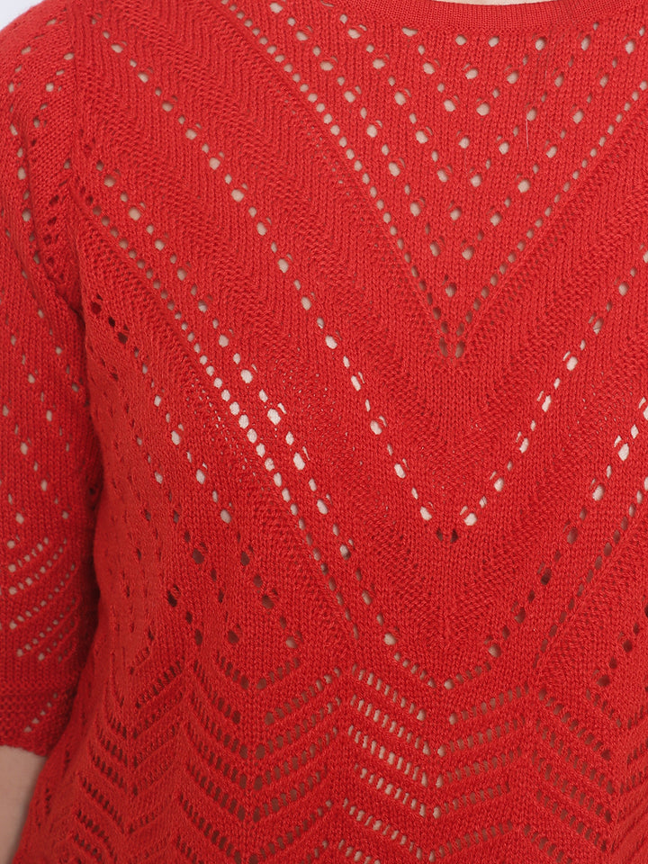 Red Crop Sweater-Women Sweaters-Crimsoune Club