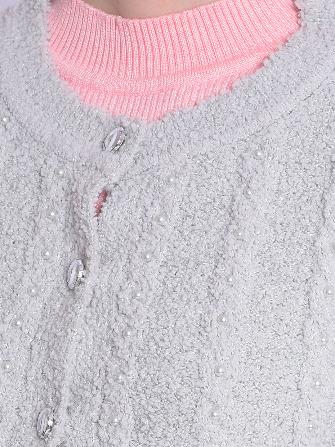 Grey Crop Length Sweater-Women Sweaters-Crimsoune Club