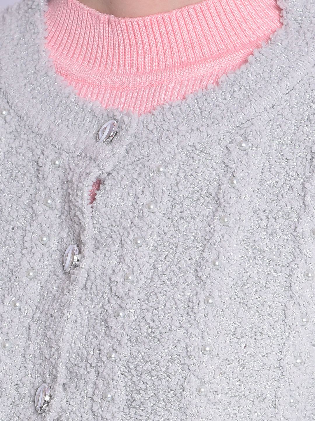 Grey Crop Length Sweater-Women Sweaters-Crimsoune Club