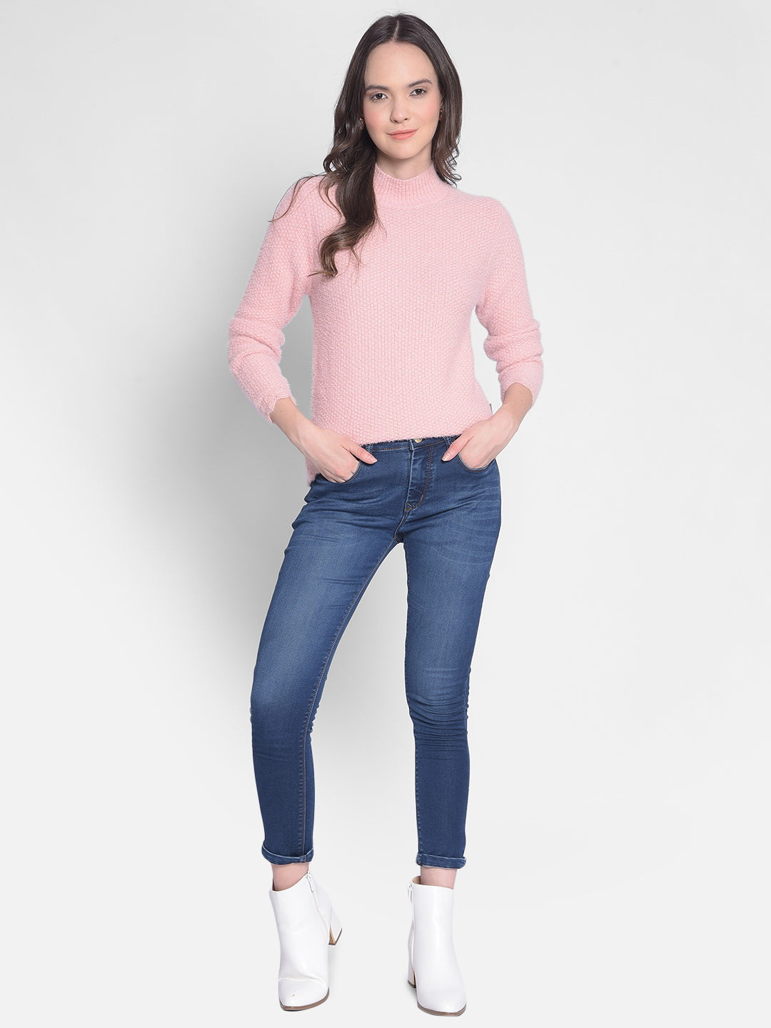 Pink Sweater-Women Sweaters-Crimsoune Club