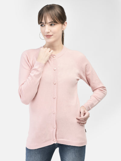 Pink Cardigan-Women Sweaters-Crimsoune Club
