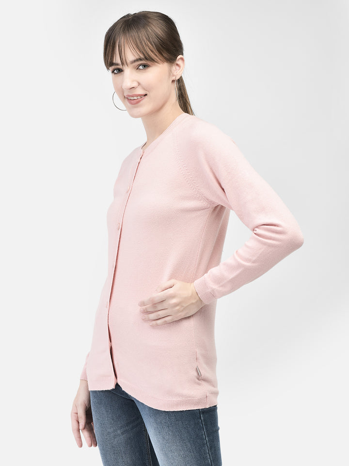 Pink Cardigan-Women Sweaters-Crimsoune Club