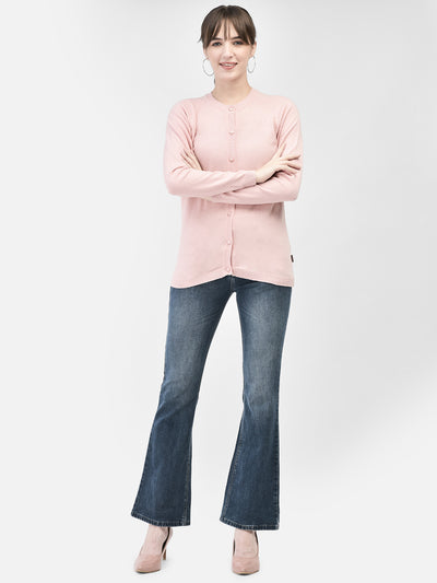 Pink Cardigan-Women Sweaters-Crimsoune Club