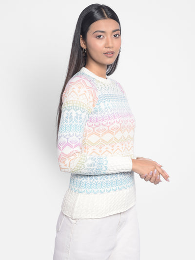 Multi Printed Sweaters-Women Sweaters-Crimsoune Club