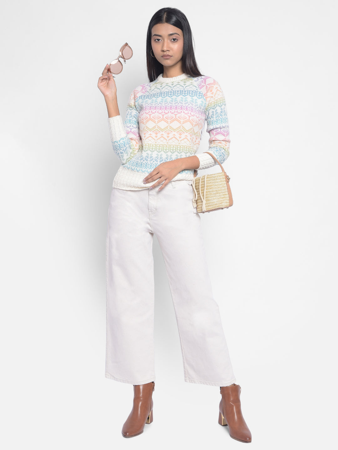 Multi Printed Sweaters-Women Sweaters-Crimsoune Club