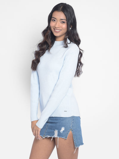 Light Blue Sweaters-Women Sweaters-Crimsoune Club