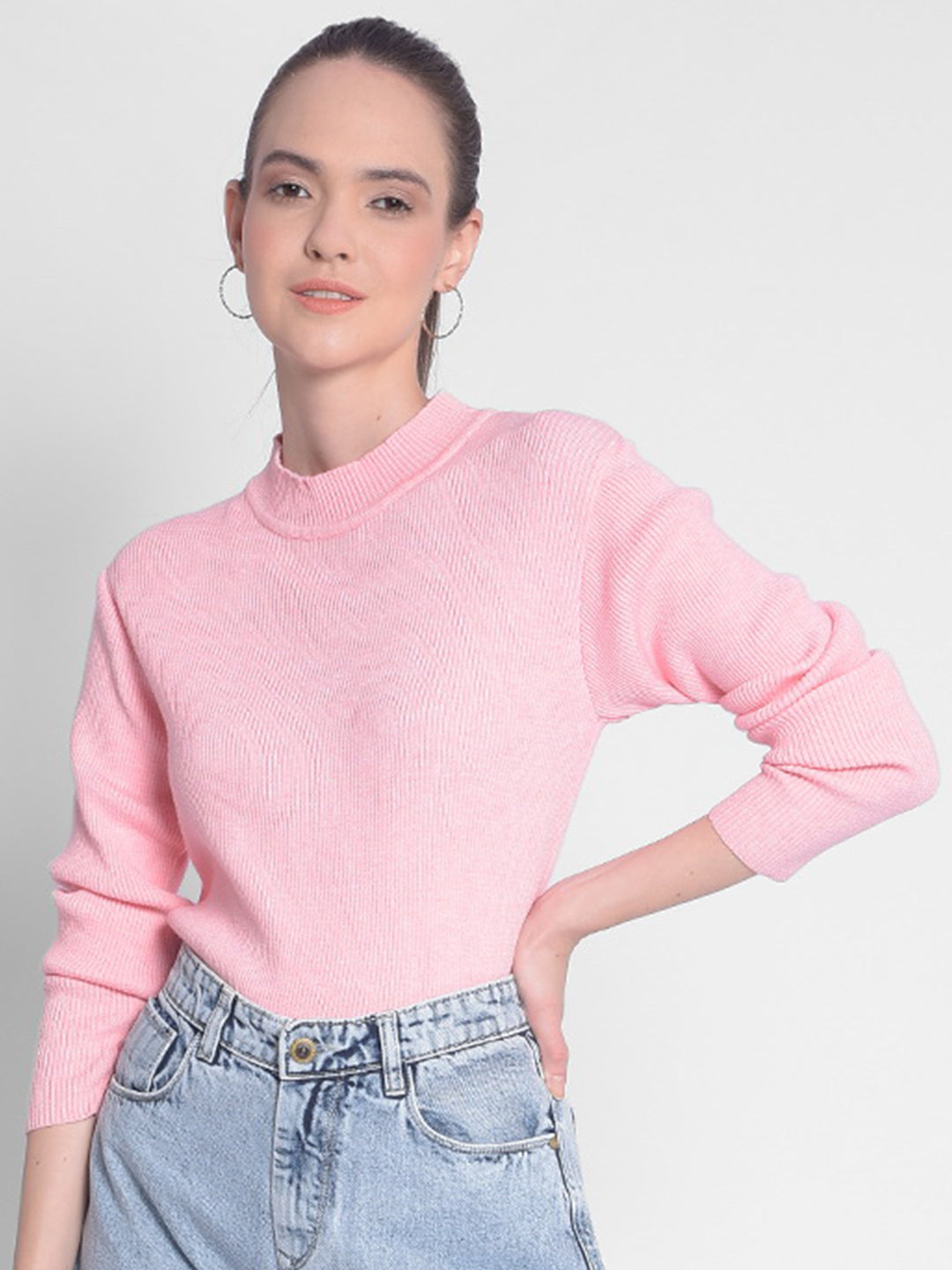 Pink Sweater-Women Sweaters-Crimsoune Club