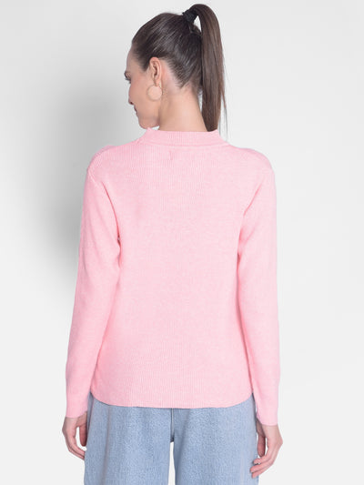 Pink Sweater-Women Sweaters-Crimsoune Club