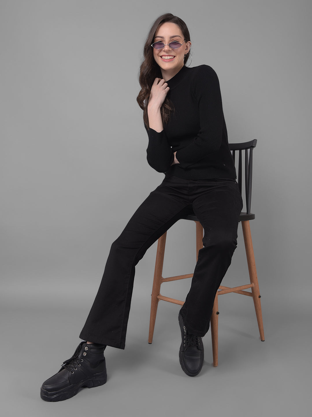 Black Sweater-Women Sweaters-Crimsoune Club