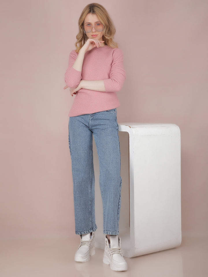 Pink Sweater-Women Sweaters-Crimsoune Club