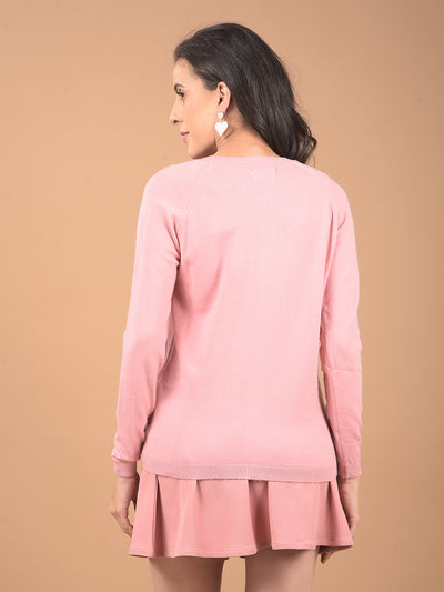 Pink Cardigan-Women Cardigans-Crimsoune Club