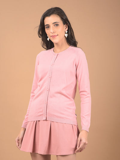 Pink Cardigan-Women Cardigans-Crimsoune Club