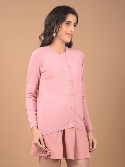 Pink Cardigan-Women Cardigans-Crimsoune Club