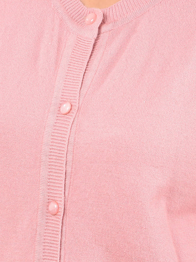 Pink Cardigan-Women Cardigans-Crimsoune Club
