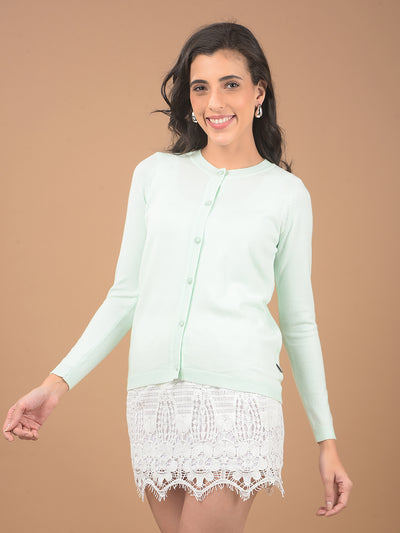 Green Cardigan-Women Cardigans-Crimsoune Club