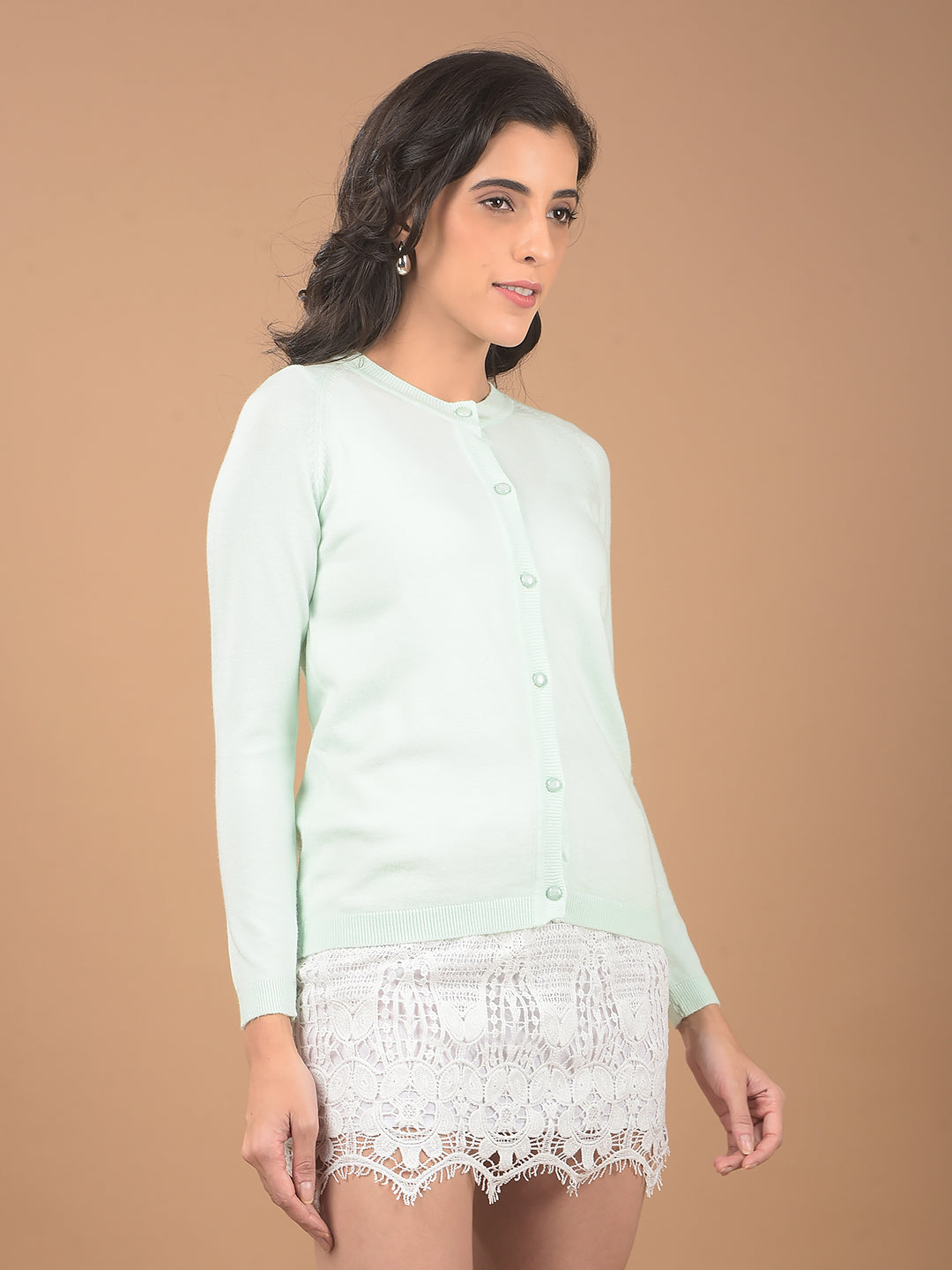 Green Cardigan-Women Cardigans-Crimsoune Club