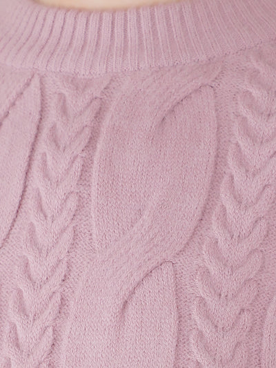 Purple Long Length Acrylic Sweater-Women Sweaters-Crimsoune Club