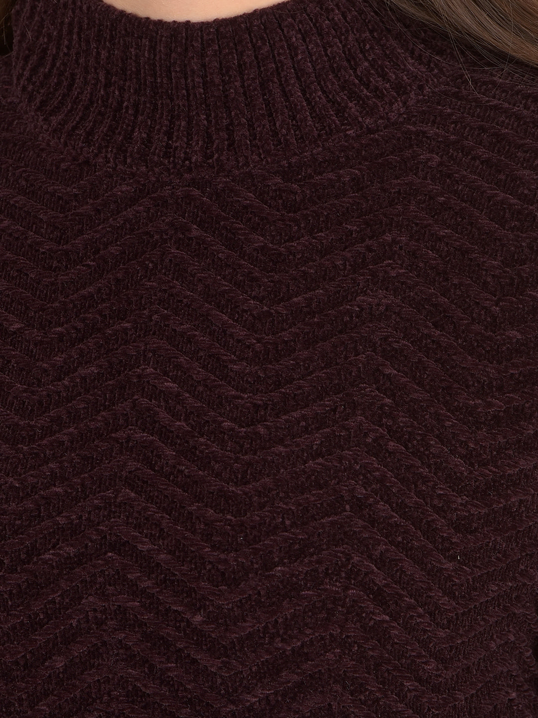 Wine Printed Sweater-Women Sweaters-Crimsoune Club