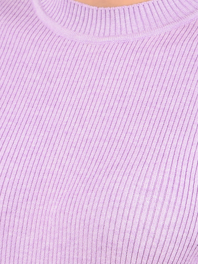 Purple Jacquard Sweater-Women Sweaters-Crimsoune Club