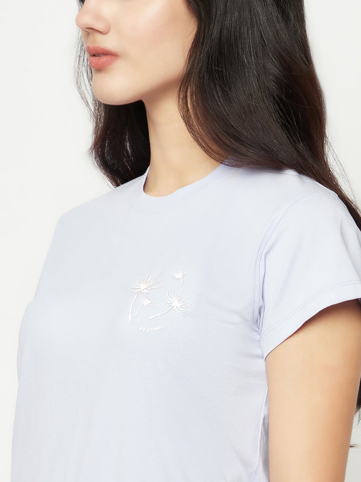 Purple Cotton T-Shirt-Women T-shirts-Crimsoune Club