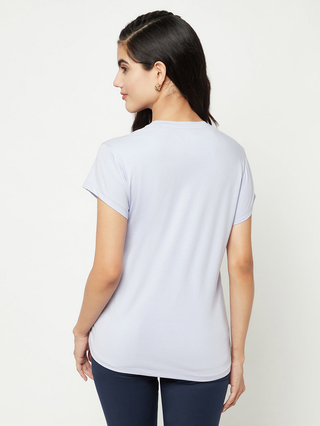 Purple Cotton T-Shirt-Women T-shirts-Crimsoune Club
