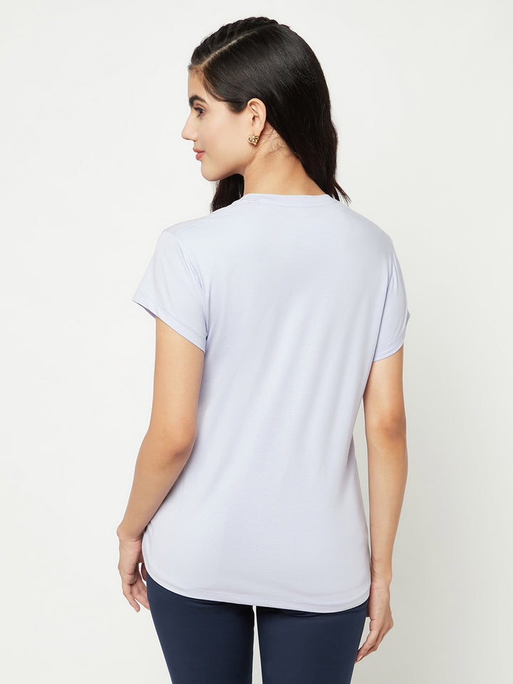 Purple Cotton T-Shirt-Women T-shirts-Crimsoune Club
