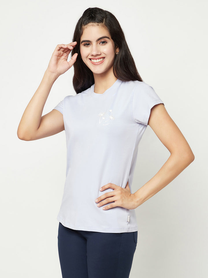 Purple Cotton T-Shirt-Women T-shirts-Crimsoune Club