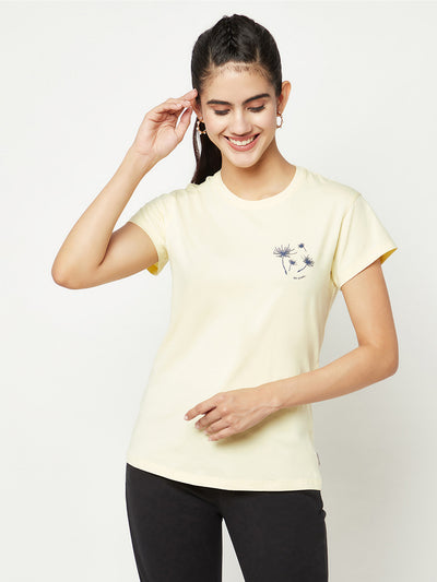 Yellow T-shirt-Women T-shirts-Crimsoune Club