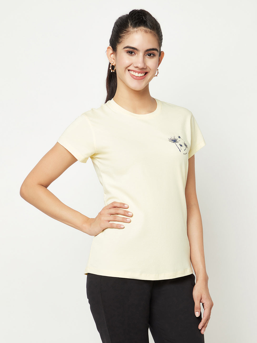 Yellow T-shirt-Women T-shirts-Crimsoune Club