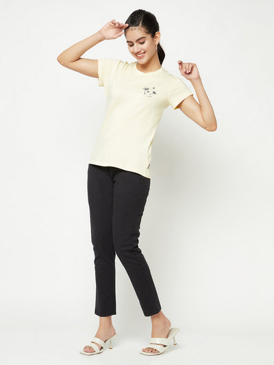 Yellow T-shirt-Women T-shirts-Crimsoune Club