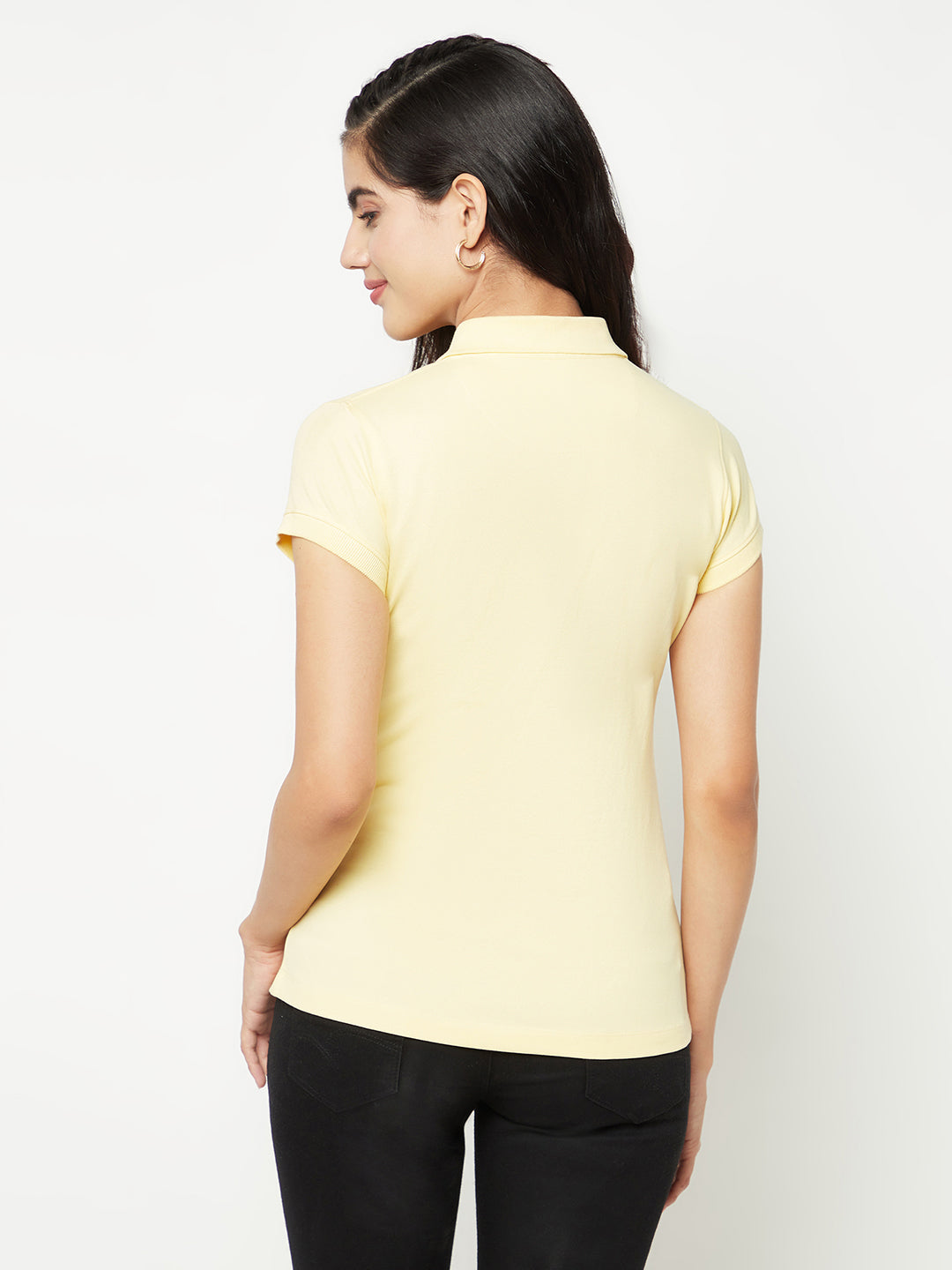 Yellow T-shirt-Women T-shirts-Crimsoune Club