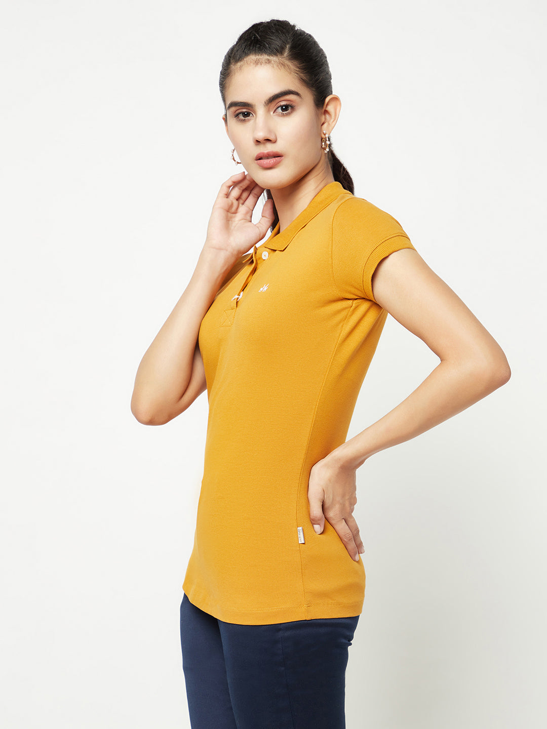 Mustard T-shirt-Women T-shirts-Crimsoune Club