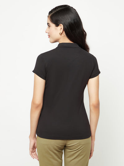 Black T-shirt-Women T-shirts-Crimsoune Club