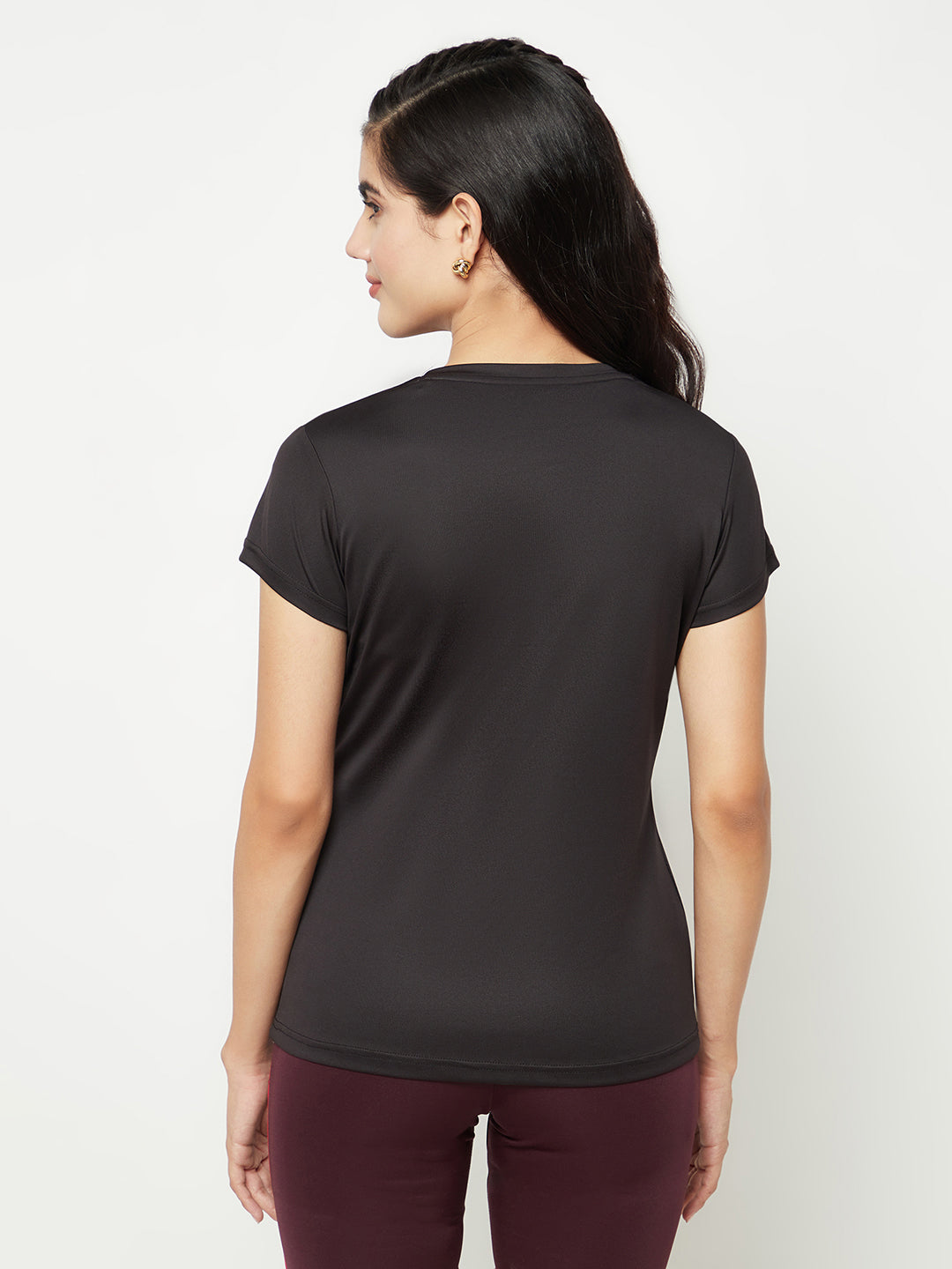 Black Typographic Print T-Shirt-Women T-shirts-Crimsoune Club