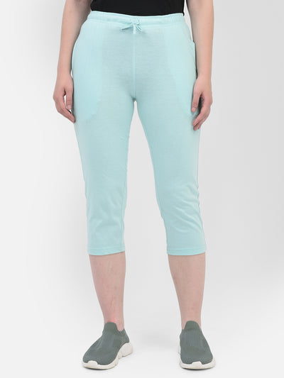 Blue Capris-Women Capris-Crimsoune Club