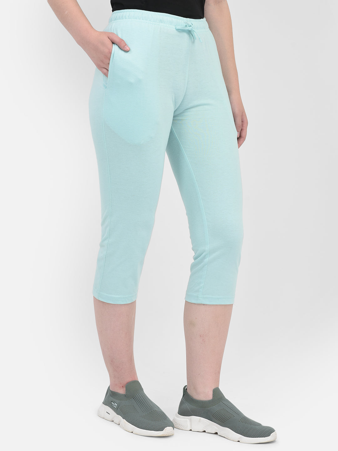 Blue Capris-Women Capris-Crimsoune Club