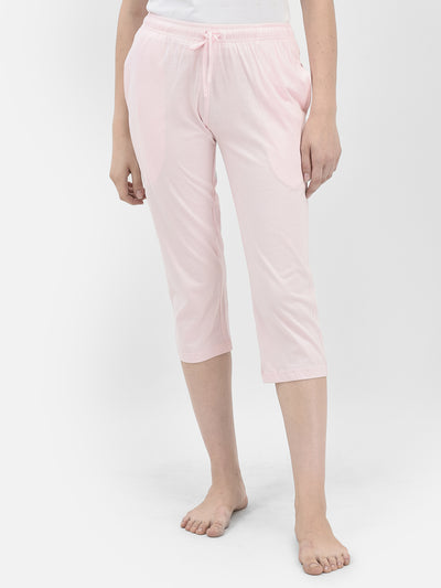 Lounge Wear Pink Capri-Women Capris-Crimsoune Club