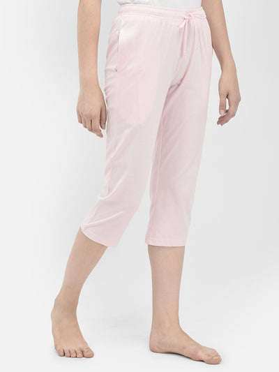 Lounge Wear Pink Capri-Women Capris-Crimsoune Club