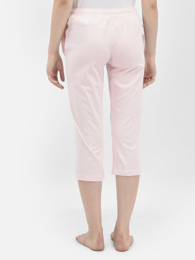 Lounge Wear Pink Capri-Women Capris-Crimsoune Club