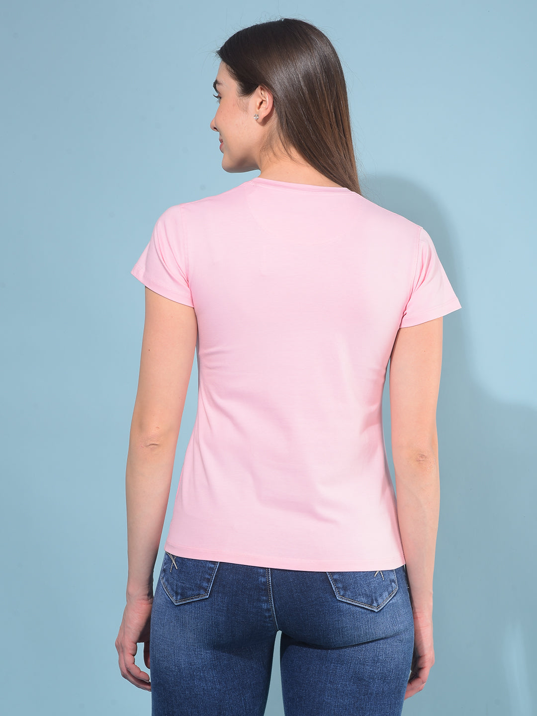 Pink Floral Print T-Shirt-Women T-Shirts-Crimsoune Club