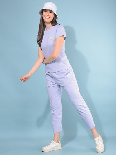 Purple Regular Lounge Pants-Women Lounge Pants-Crimsoune Club