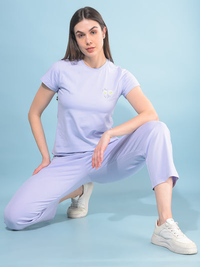 Purple Regular Lounge Pants-Women Lounge Pants-Crimsoune Club