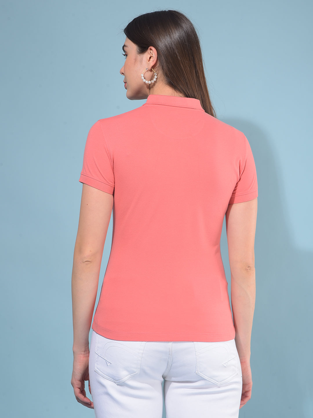 Pink Cotton T-Shirt-Women T-Shirts-Crimsoune Club