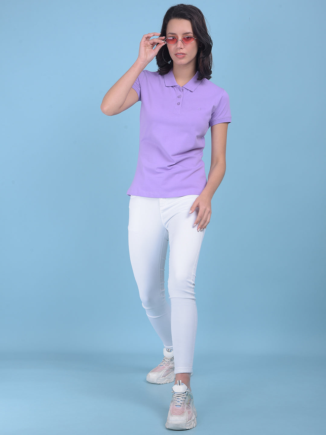 Purple Cotton T-Shirt-Women T-shirts-Crimsoune Club